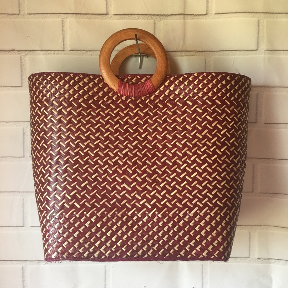 💙💛Handmade Boho mauve & cream hand bag or tote.